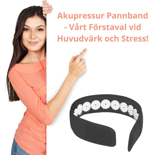 Svart Akupressur Pannband - Vårt Förstaval vid Huvudvärk och Stress!